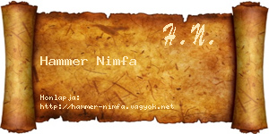 Hammer Nimfa névjegykártya